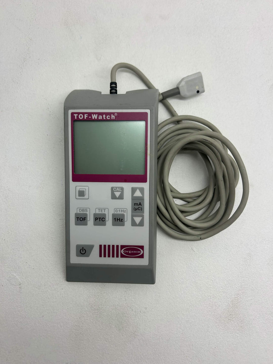 Organon TOF-Watch Neuromuscular Transmission Monitor (No Battery Door, No Stim Leads) – Powers On