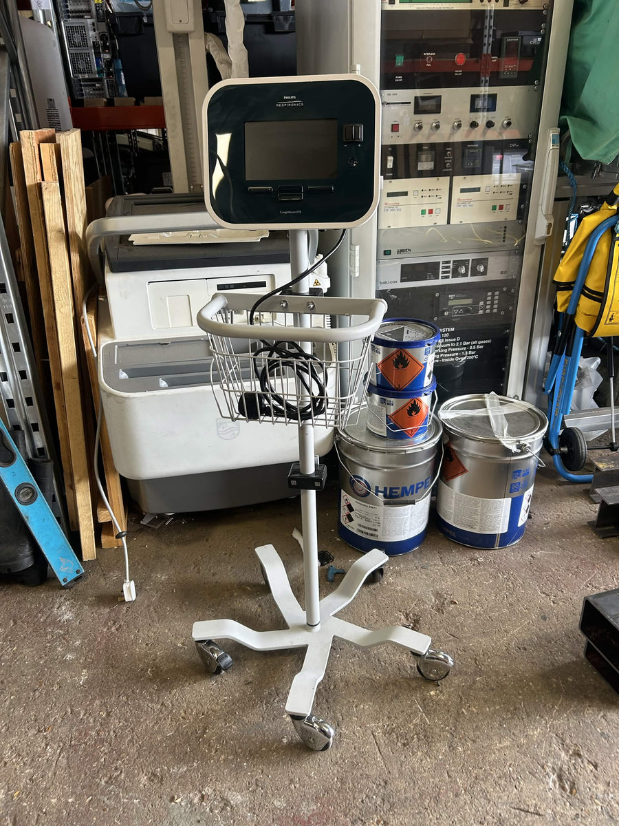 Philips Respironics CoughAssist E70 Airway Clearance Device on Roll Stand with Basket – Very Low Hours