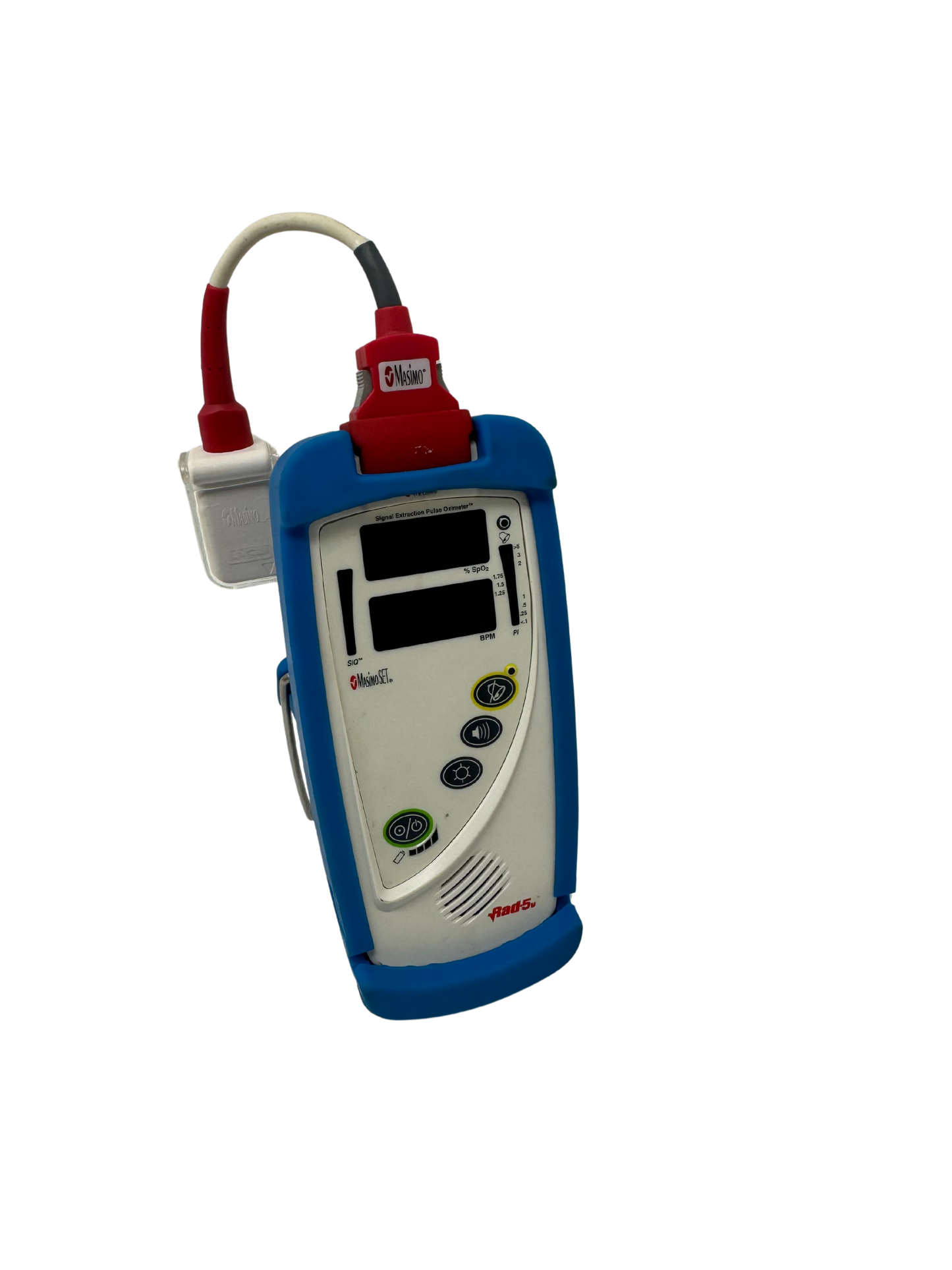 Masimo Rad-5v Pulse Oximeter with LNC-1 Cable – Front View