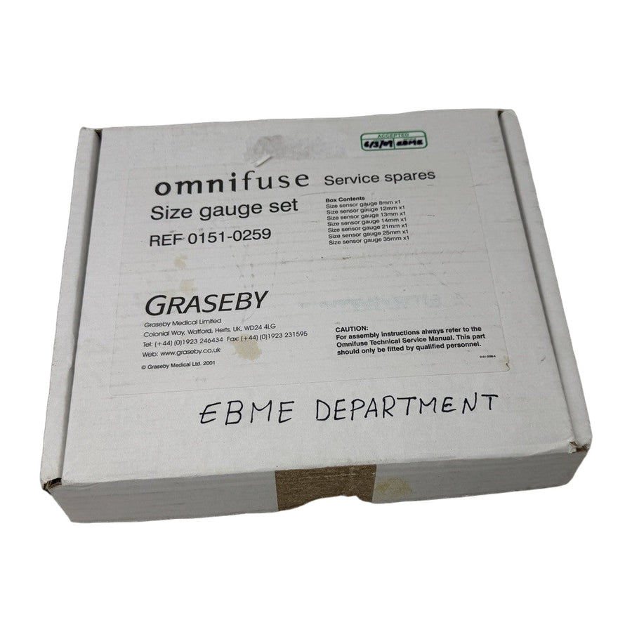Graseby Omnifuse Size Gauge Set, Service Spares (REF 0151-0259)