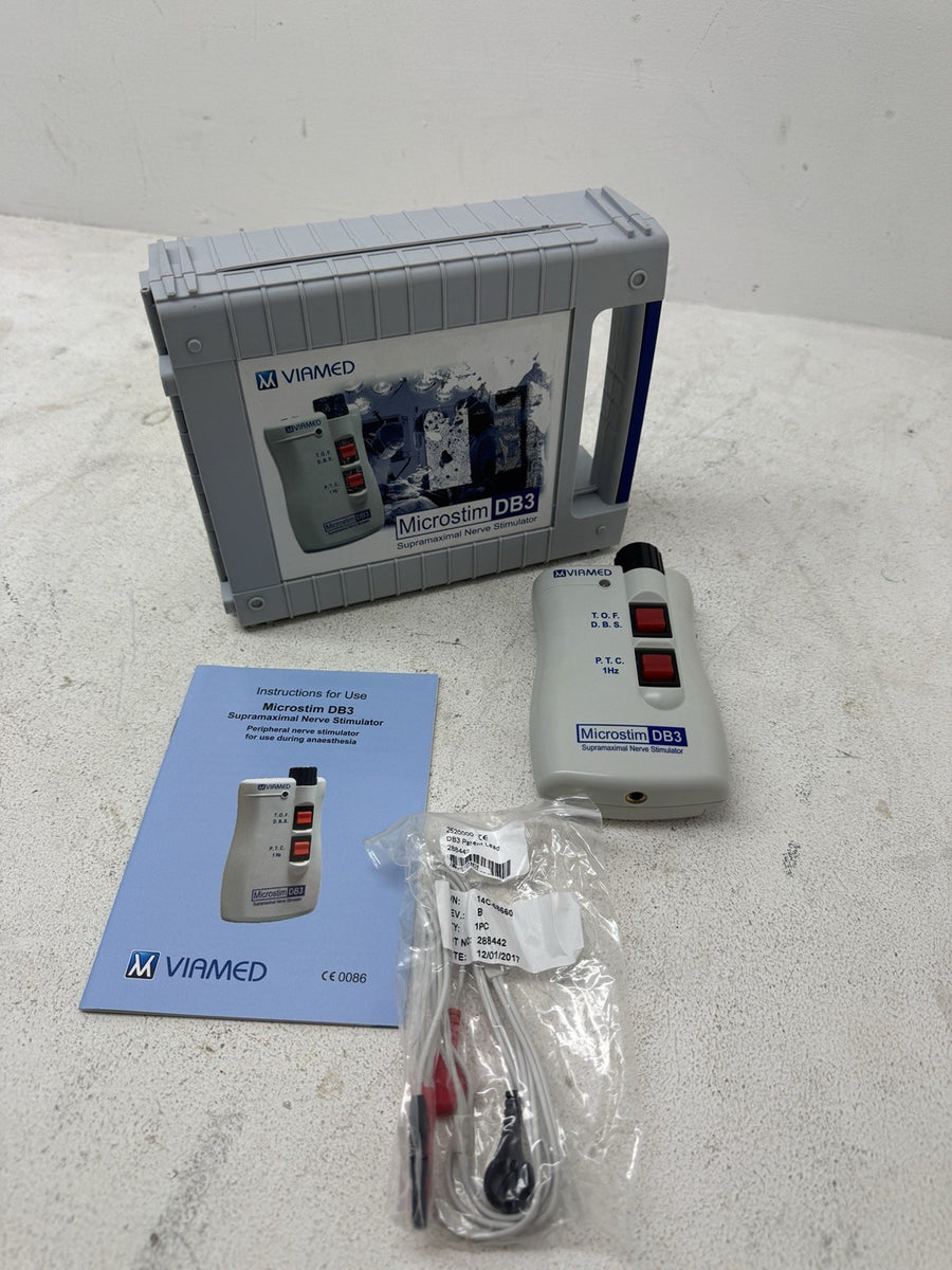 Viamed Microstim DB3 Supramaximal Nerve Stimulator with Case & Leads