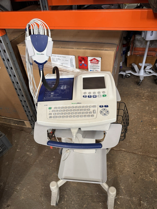 Welch Allyn CP 200 ECG Machine with Patient Cables & Mobile Stand – Tested